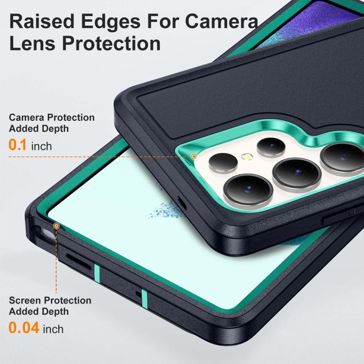 For Samsung Galaxy S25 Ultra 5G Life Water-resistant Rugged Phone Case(Dark Blue + Light Blue)