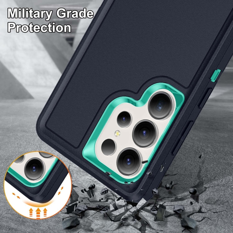 For Samsung Galaxy S25 Ultra 5G Life Water-resistant Rugged Phone Case(Dark Blue + Light Blue)