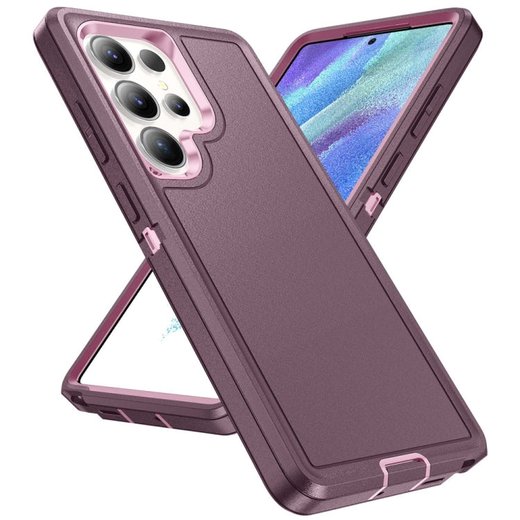 For Samsung Galaxy S25 Ultra 5G Life Water-resistant Rugged Phone Case(Purple + Pink)