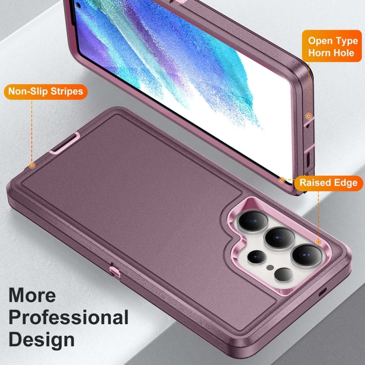 For Samsung Galaxy S25 Ultra 5G Life Water-resistant Rugged Phone Case(Purple + Pink)