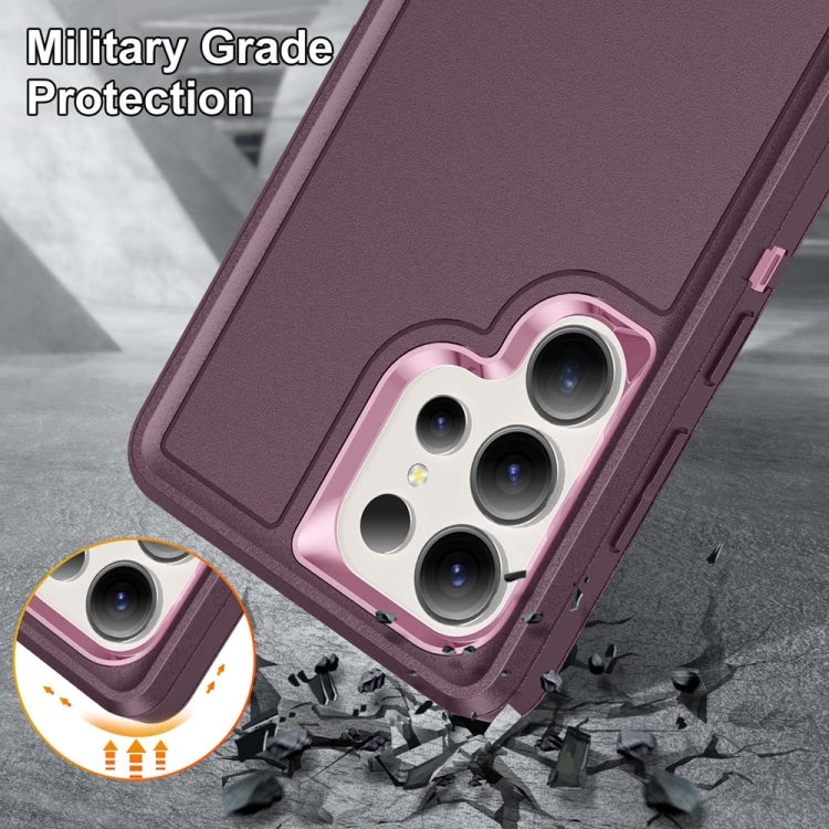 For Samsung Galaxy S25 Ultra 5G Life Water-resistant Rugged Phone Case(Purple + Pink)