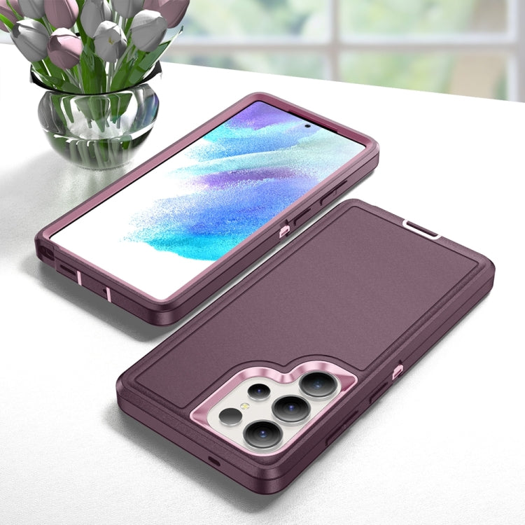 For Samsung Galaxy S25 Ultra 5G Life Water-resistant Rugged Phone Case(Purple + Pink)