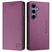 For Samsung Galaxy S24+ / S25+ 5G RC01 Dual-Folded Magnetic Suction RFID Leather Phone Case(Violet)