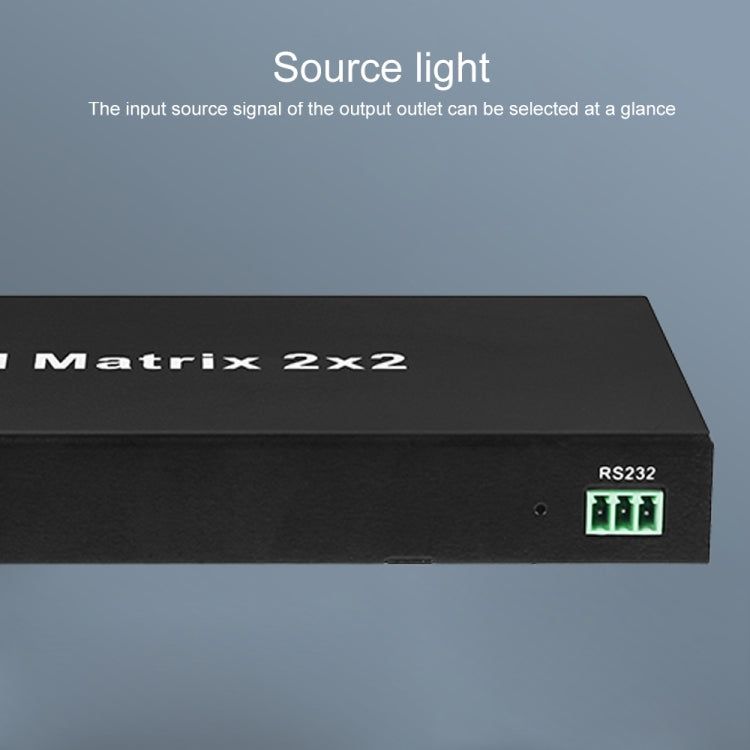 Measy MT4322 4K 30Hz 2 In 2 Out HDMI Matrix Switch Support Seamless Switching, UK Plug(Black)