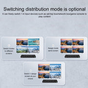 Measy MT4324 4K 30Hz 2 In 4 Out HDMI Matrix Switch Support Seamless Switching, AU Plug(Black)