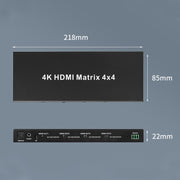Measy MT4344 4K 30Hz 4 In 4 Out HDMI Matrix Switch Support Seamless Switching, AU Plug(Black)