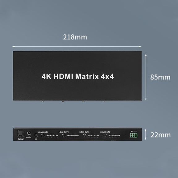 Measy MT4344 4K 30Hz 4 In 4 Out HDMI Matrix Switch Support Seamless Switching, AU Plug(Black)