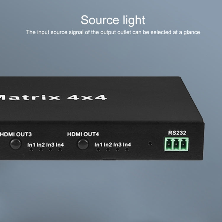 Measy MT4344 4K 30Hz 4 In 4 Out HDMI Matrix Switch Support Seamless Switching, AU Plug(Black)