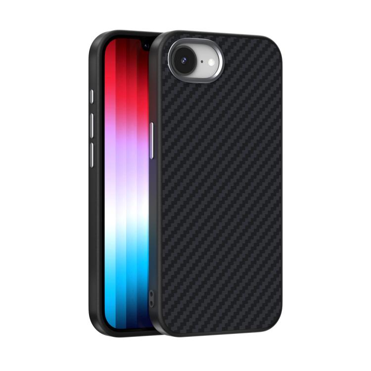 For iPhone 16e ABEEL C Carbon Fiber Series 6D Micro Relief MagSafe Phone Case(Black)