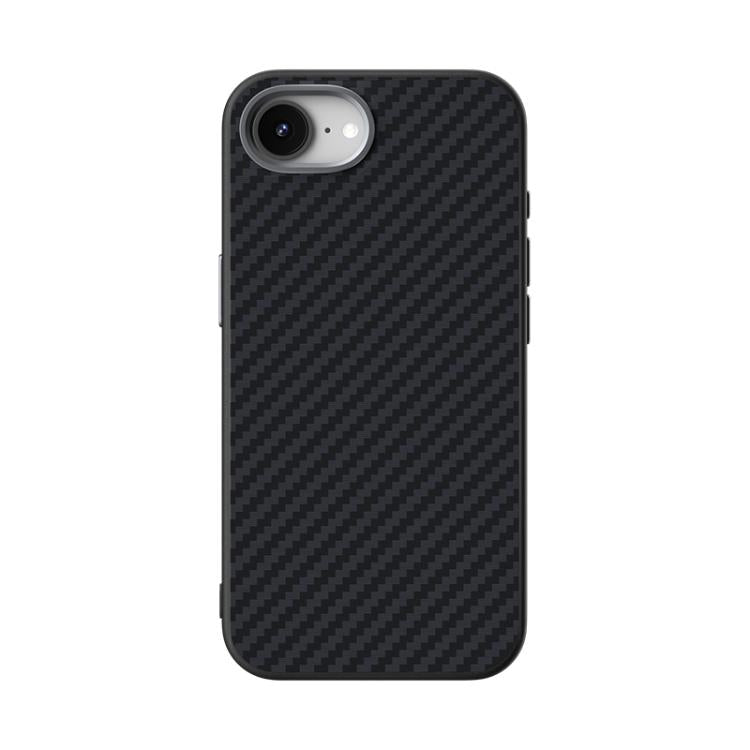 For iPhone 16e ABEEL C Carbon Fiber Series 6D Micro Relief MagSafe Phone Case(Black)