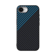 For iPhone 16e ABEEL C Carbon Fiber Series 6D Micro Relief MagSafe Phone Case(Black Blue)