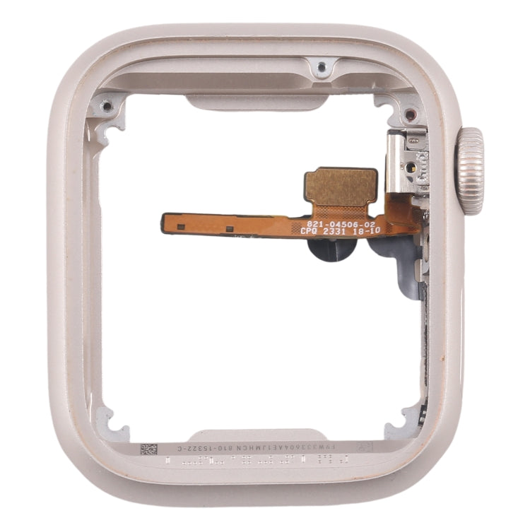For Apple Watch Series 7 / 8 / 9 41MM LTE Aluminium Alloy Middle Frame Bezel Plate with Crown Spin Axis Flex Cable(Starlight)