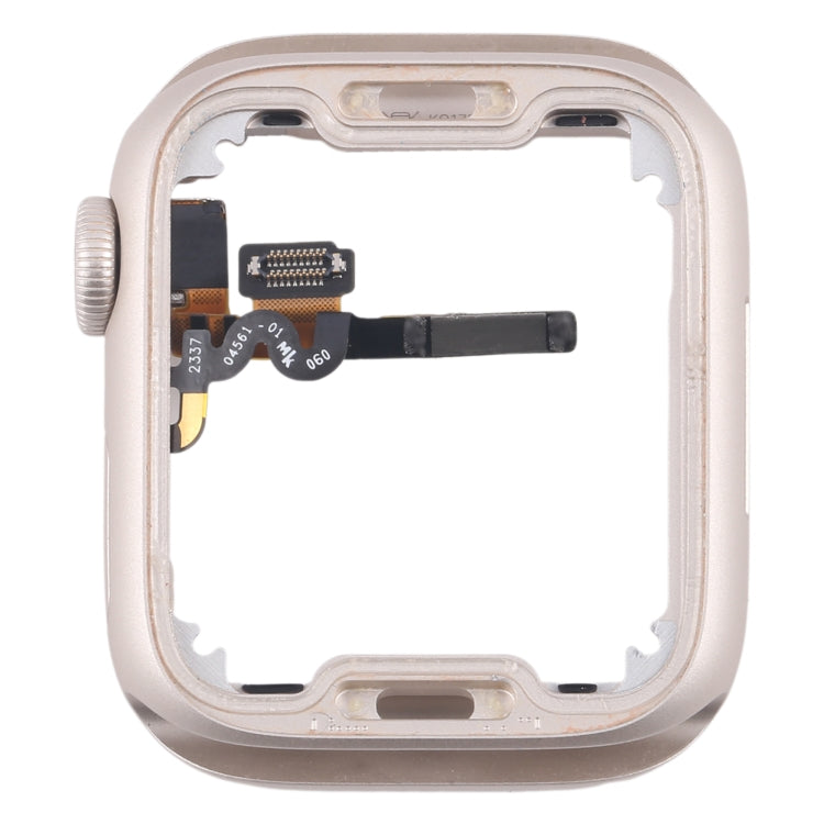 For Apple Watch Series 7 / 8 / 9 41MM LTE Aluminium Alloy Middle Frame Bezel Plate with Crown Spin Axis Flex Cable(Starlight)