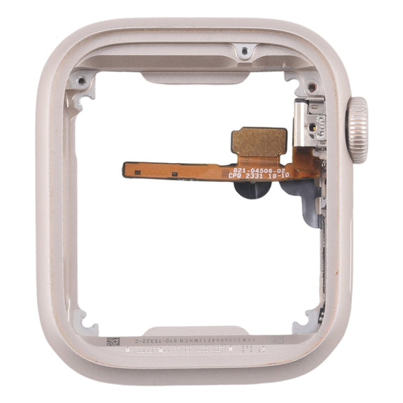 For Apple Watch Series 7 / 8 / 9 45MM LTE Aluminium Alloy Middle Frame Bezel Plate with Crown Spin Axis Flex Cable(Starlight)