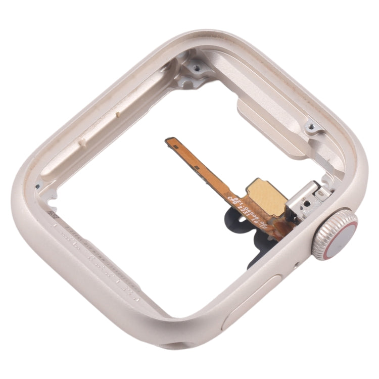 For Apple Watch Series 7 / 8 / 9 45MM LTE Aluminium Alloy Middle Frame Bezel Plate with Crown Spin Axis Flex Cable(Starlight)