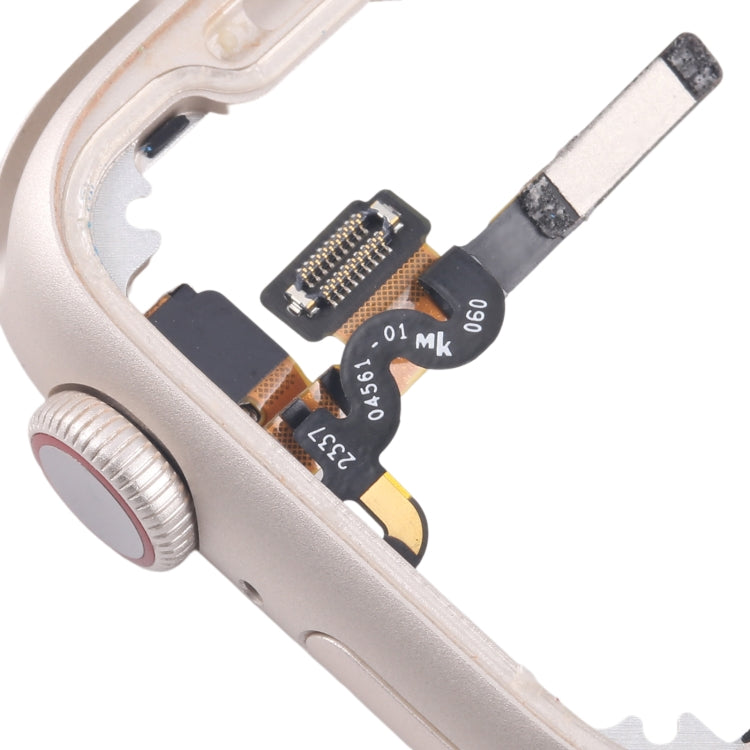 For Apple Watch Series 7 / 8 / 9 45MM LTE Aluminium Alloy Middle Frame Bezel Plate with Crown Spin Axis Flex Cable(Starlight)
