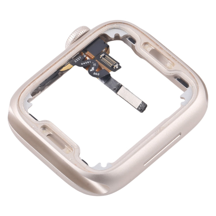 For Apple Watch Series 7 / 8 / 9 45MM GPS Aluminium Alloy Middle Frame Bezel Plate with Crown Spin Axis Flex Cable(Starlight)