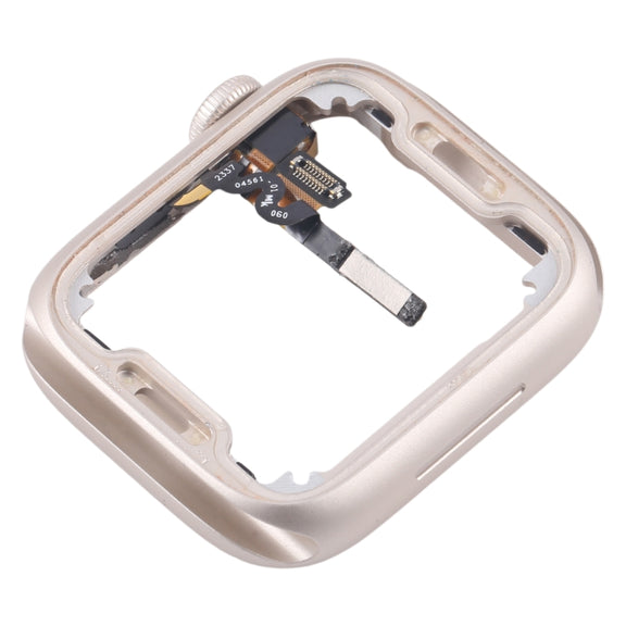 For Apple Watch Series 7 / 8 / 9 45MM GPS Aluminium Alloy Middle Frame Bezel Plate with Crown Spin Axis Flex Cable(Starlight)