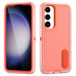 For Samsung Galaxy S24 / S25 5G Rugged PC Hybrid Silicone Phone Case with Holder(Transparent+Orange) - Galaxy S25 5G Cases by PMC Jewellery | Online Shopping South Africa | PMC Jewellery | Buy Now Pay Later Mobicred