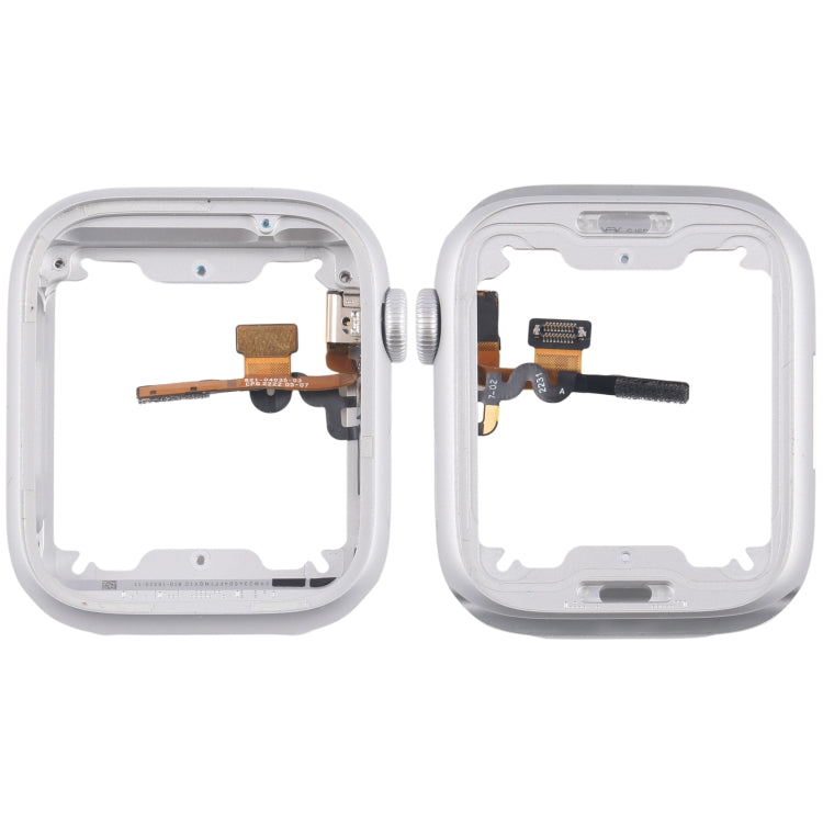 For Apple Watch Series  8 / 9 41MM LTE Aluminium Alloy Middle Frame Bezel Plate with Crown Spin Axis Flex Cable(Silver)
