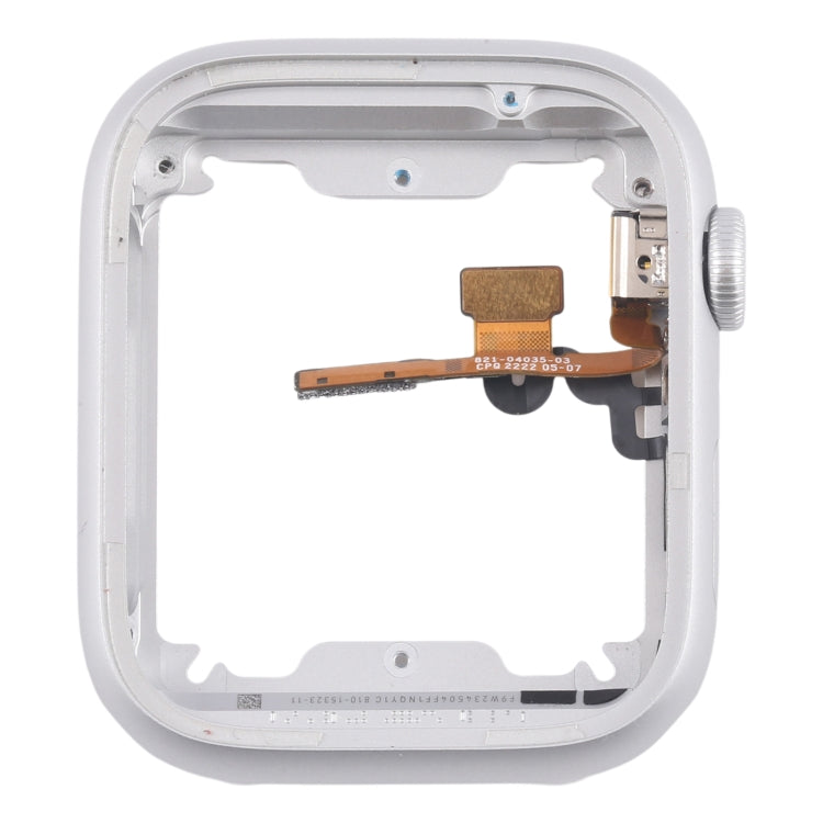For Apple Watch Series  8 / 9 41MM GPS Aluminium Alloy Middle Frame Bezel Plate with Crown Spin Axis Flex Cable(Silver)