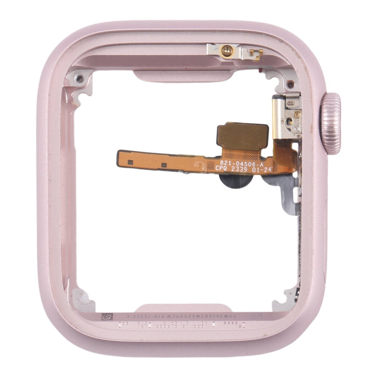 For Apple Watch Series 9 41MM LTE Aluminium Alloy Middle Frame Bezel Plate with Crown Spin Axis Flex Cable(Pink)