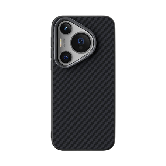 For Huawei Pura 70 ABEEL C Carbon Fiber Series 6D Micro Relief MagSafe Phone Case(Black)