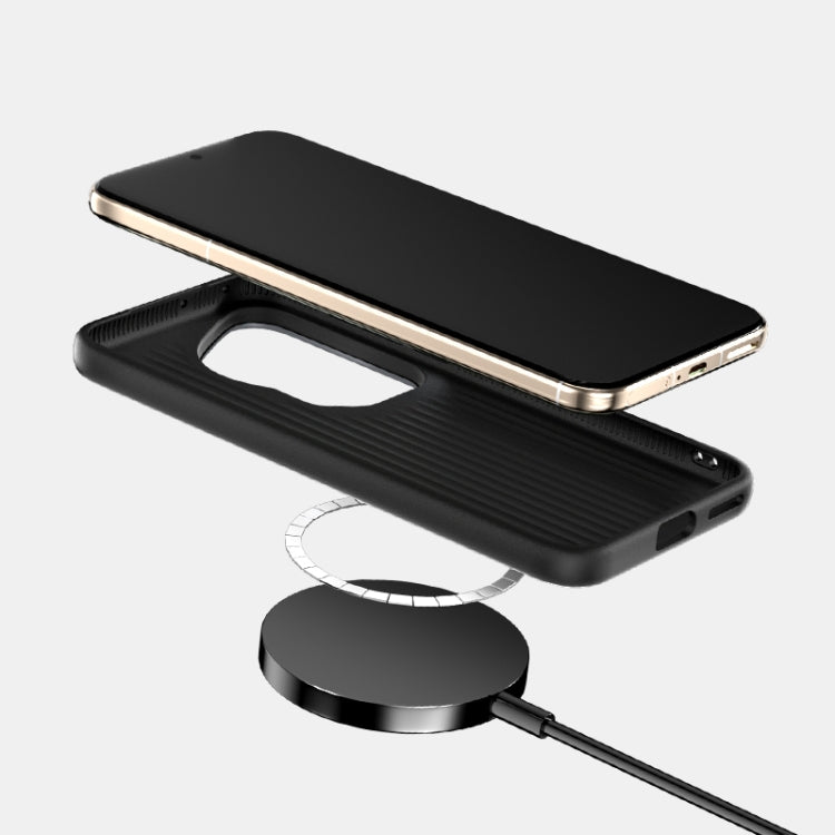 For Huawei Pura 70 ABEEL C Carbon Fiber Series 6D Micro Relief MagSafe Phone Case(Black)