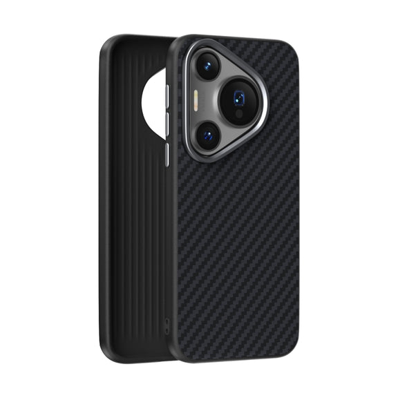 For Huawei Pura 70 ABEEL C Carbon Fiber Series 6D Micro Relief MagSafe Phone Case(Black)