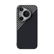For Huawei Pura 70 ABEEL C Carbon Fiber Series 6D Micro Relief MagSafe Phone Case(Black Grey)