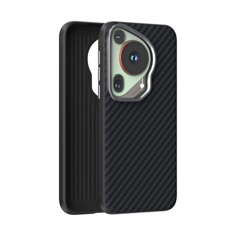 For Huawei Pura 70 Ultra ABEEL C Carbon Fiber Series 6D Micro Relief MagSafe Phone Case(Black)