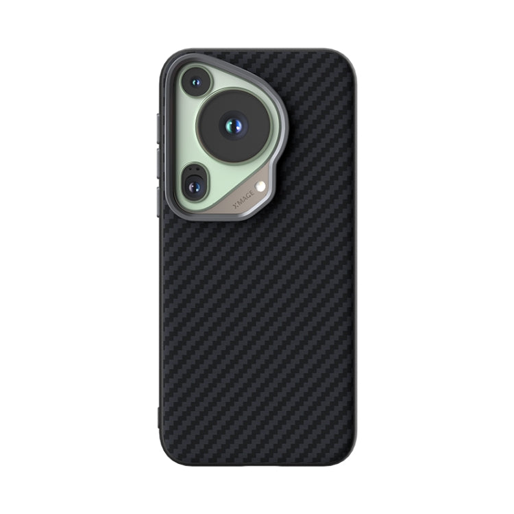 For Huawei Pura 70 Ultra ABEEL C Carbon Fiber Series 6D Micro Relief MagSafe Phone Case(Black)