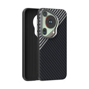 For Huawei Pura 70 Ultra ABEEL C Carbon Fiber Series 6D Micro Relief MagSafe Phone Case(Black Grey)