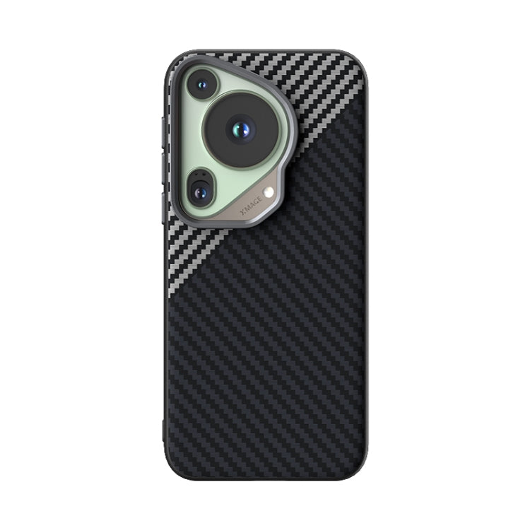 For Huawei Pura 70 Ultra ABEEL C Carbon Fiber Series 6D Micro Relief MagSafe Phone Case(Black Grey)