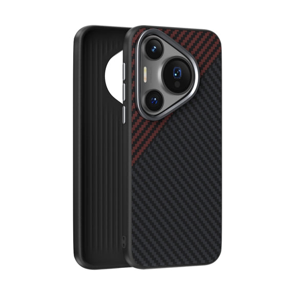 For Huawei Pura 70 Pro / 70 Pro+ ABEEL C Carbon Fiber Series 6D Micro Relief MagSafe Phone Case(Black Red)