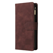 For Samsung Galaxy S25 5G Multifunctional Frosted Zipper Wallet Leather Phone Case(Coffee)