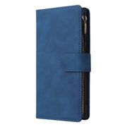 For Samsung Galaxy S25 Ultra 5G Multifunctional Frosted Zipper Wallet Leather Phone Case(Blue)