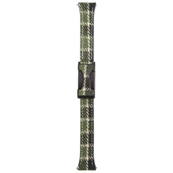 18mm Universal Slim Magnetic Buckle Napped Fabric Leather Watch Band(Green)