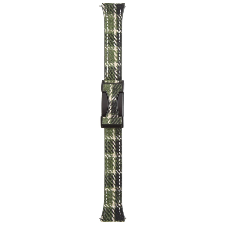 18mm Universal Slim Magnetic Buckle Napped Fabric Leather Watch Band(Green)