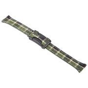 18mm Universal Slim Magnetic Buckle Napped Fabric Leather Watch Band(Green)