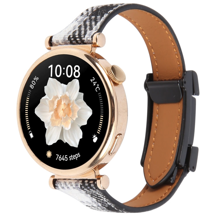 20mm Universal Slim Magnetic Buckle Napped Fabric Leather Watch Band(Grey)