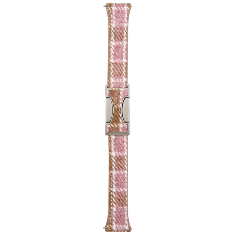 22mm Universal Slim Magnetic Buckle Napped Fabric Leather Watch Band(Pink)