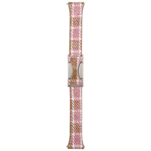 22mm Universal Slim Magnetic Buckle Napped Fabric Leather Watch Band(Pink)