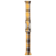 22mm Universal Slim Magnetic Buckle Napped Fabric Leather Watch Band(Yellow)