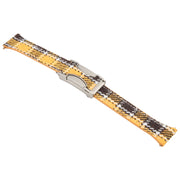 22mm Universal Slim Magnetic Buckle Napped Fabric Leather Watch Band(Yellow)