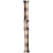 22mm Universal Slim Magnetic Buckle Napped Fabric Leather Watch Band(Brown)