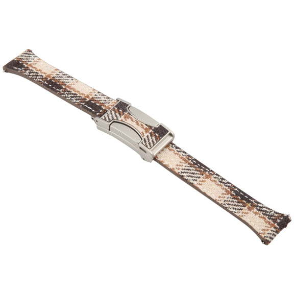22mm Universal Slim Magnetic Buckle Napped Fabric Leather Watch Band(Brown)