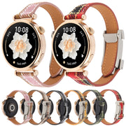 22mm Universal Slim Magnetic Buckle Napped Fabric Leather Watch Band(Yellow)