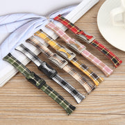 22mm Universal Slim Magnetic Buckle Napped Fabric Leather Watch Band(Grey)