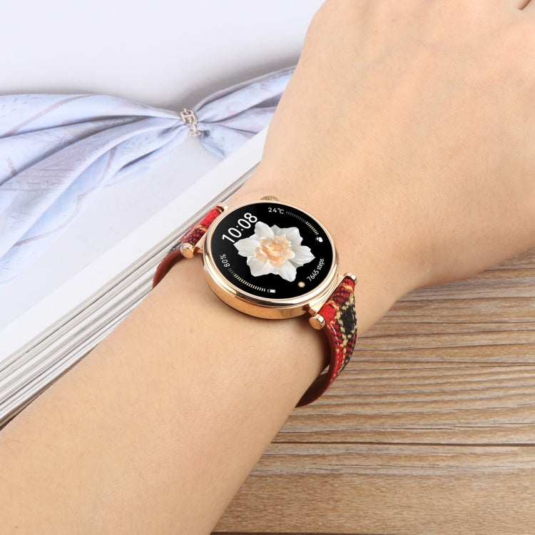 18mm Universal Slim Magnetic Buckle Napped Fabric Leather Watch Band(Brown)